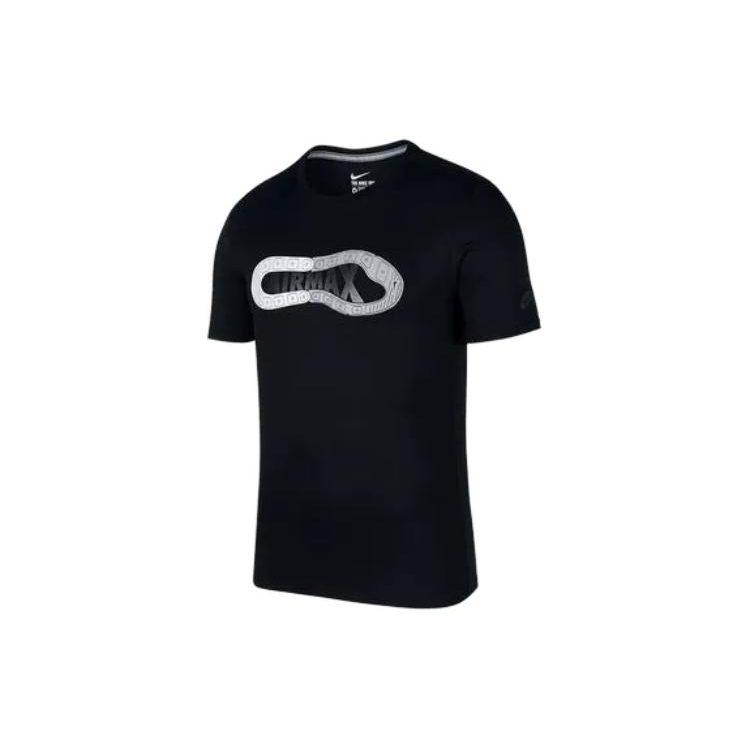 Nike Футболки Мужские Черные С Круглым Вырезом Умеренный Прямой Крой AQ4147-010