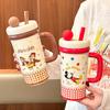 Cute Mickey Large Capacity Ice Ba Cup Girls High Value Straw Water Cup Children's Birthday Gift