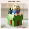 Miniature Chrismas Dog Figurine Collectible Decorative Christmas Decorations Resin Sculpture for Indoor Home Decor Xmas Desktop