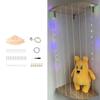 Adjustable Length Wooden Stuffed Animal Holder with LED Light Plush Toy Organizers for Bedroom or Playroom Decors