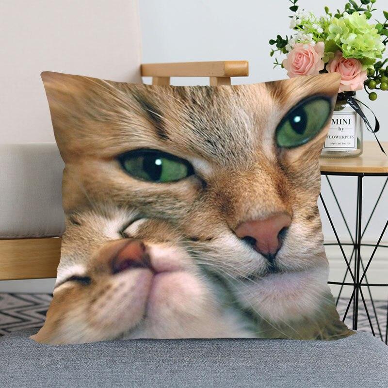 45x45 см полиэстер, Новое поступление, наволочка с изображением кошки, домашнего декора, наволочка, наволочка на невидимой молнии