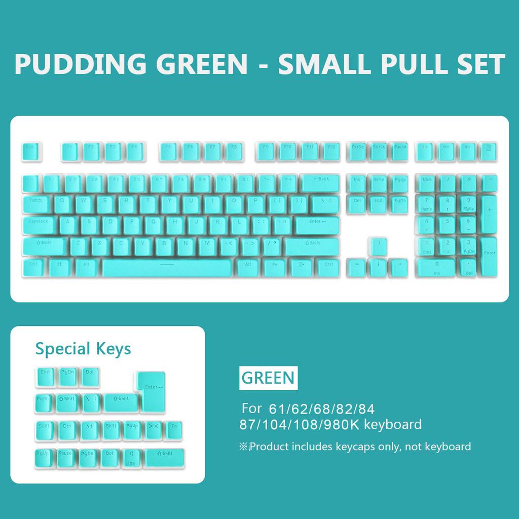 129Key General Pudding PBT Keycaps Two-color Injection OEM Translucent Keycap for 61/62/68/84/87/104/108/980k Mechanical Keyboar