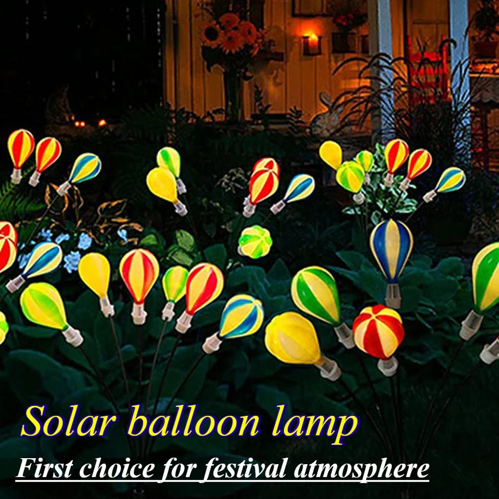 2 pack solar hot air balloon lamp Easter/Christmas outdoor garden decoration metal decoration durable and reliable waterproof lawn terrace space