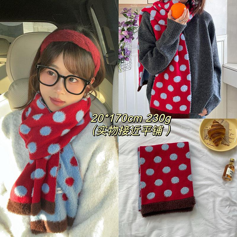 [Dai Green] New Atmosphere Christmas Red Grid Soft Waxy Matching Gift Scarf High-end Style Fashion Scarf