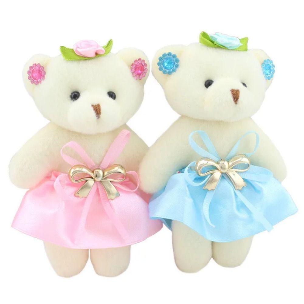 10pcs/set Plush Doll Mini Bear Flower Bouquet Plush Animal Bear Plush Toys Valentine's Day