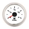 2in 190ohm Fuel Level Gauges Digital Display 8 Colors Backlight for 12V 24V Motorcycle Car YachtWhite Dial Silver Frame
