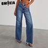 Jeans Women's Wash Loose Casual Straight Leg Wide Leg Mop Pants