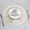 Round Heat Resistant Placemat Ginkgo Design Protection Gold Silver Table Leaf Mat Anti-Scalding Insulated