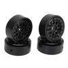 4Pcs 1.0 Inch Wheel Hub 9 Round Hole Aluminum Alloy Hub for FMS FCX24 1 24 Remote Control Climbing Car Black