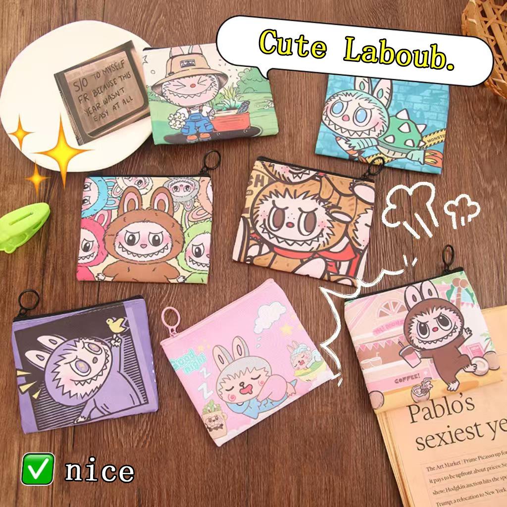 Labubu Coin Purse Mini Bag, Children's Card Bag, PU Portable Headphone Bag, Carry On Small Storage Bag