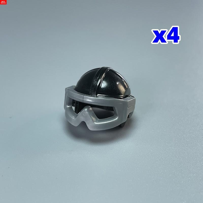 MOC Bricks 30170 30171 Pilot helmet Headgear Visor goggles 4cm Figure Wear DIY Building Blocks Toys Birthday Gifts