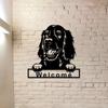 Irish Setter Dog Welcome Wall Sign Metal Art Ornament, Nostalgic Retro Tin Decoration for Coffee, Stylish Wall Sign