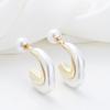New Pearl C-shaped Exaggerated Women's Dangle Earrings Two In One Unique Design Drop Earrings for Women Trendy Fashion Jewelry