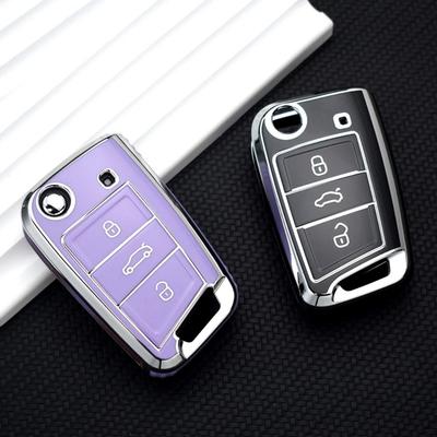 Для VW Polo Skoda Octavia A7 Kodiaq Seat Ateca Leon Golf 7 MK7 VII Tiguan мягкий чехол для автомобильного ключа из ТПУ, держатель для брелока, защитный чехол