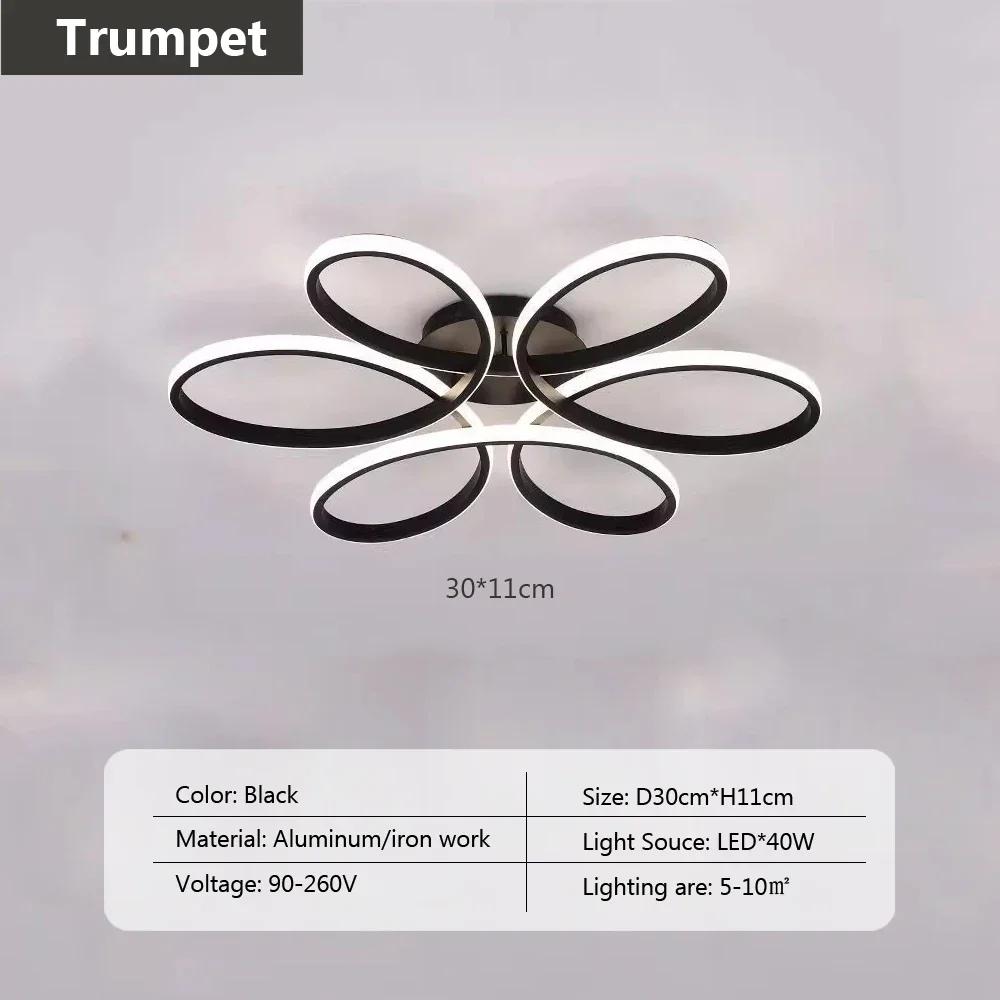 Современный светодиодный потолочный светильник 30 см, июньские цветы, черно-белый, для спальни, гостиной, ресторана, отеля, светильники для внутреннего освещения