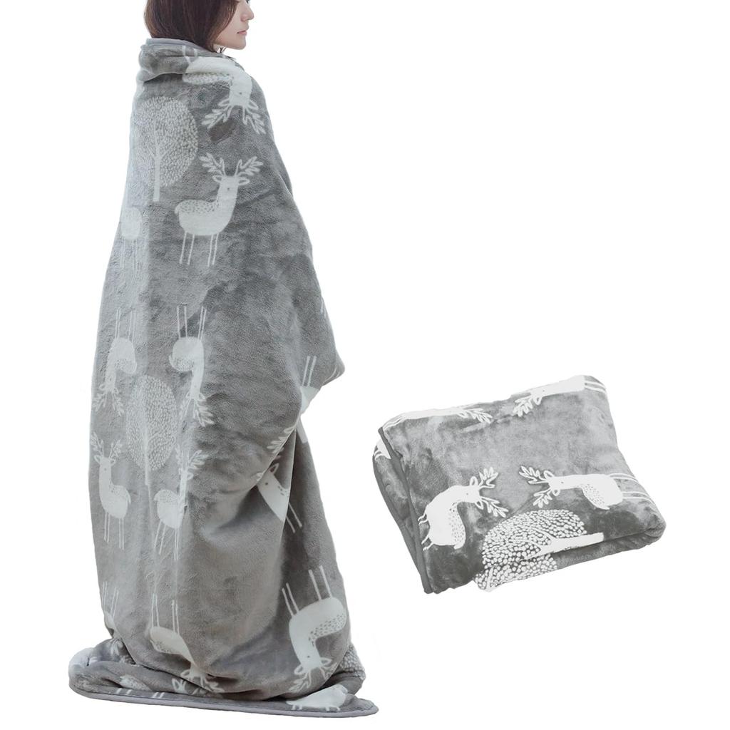 Electric Wearable Melting Wearable Electric Curun Urban Long 140 X Elk Pattern Gray Blanket, Blanket, Flannel, Blanket, Style, Size, 180cm,