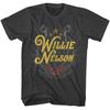 Мужская футболка Willie Nelson Подкова и Красные Розы Мерч Музыки в Стиле Аутло Унитсекс Футболка