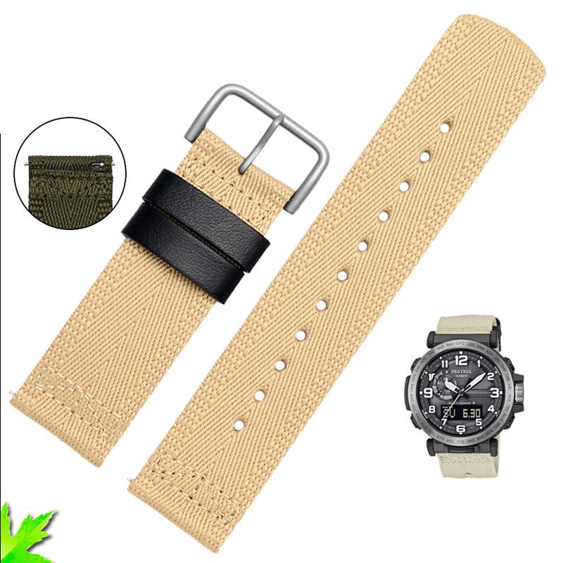 Для Casio PRG-600YB PRG-650 PRW-6600 GA2000 Нейлоновый ремешок Водонепроницаемый ремешок для наручных часов Браслет Нейлоновый ремешок для часов Длинный ремешок 24 мм