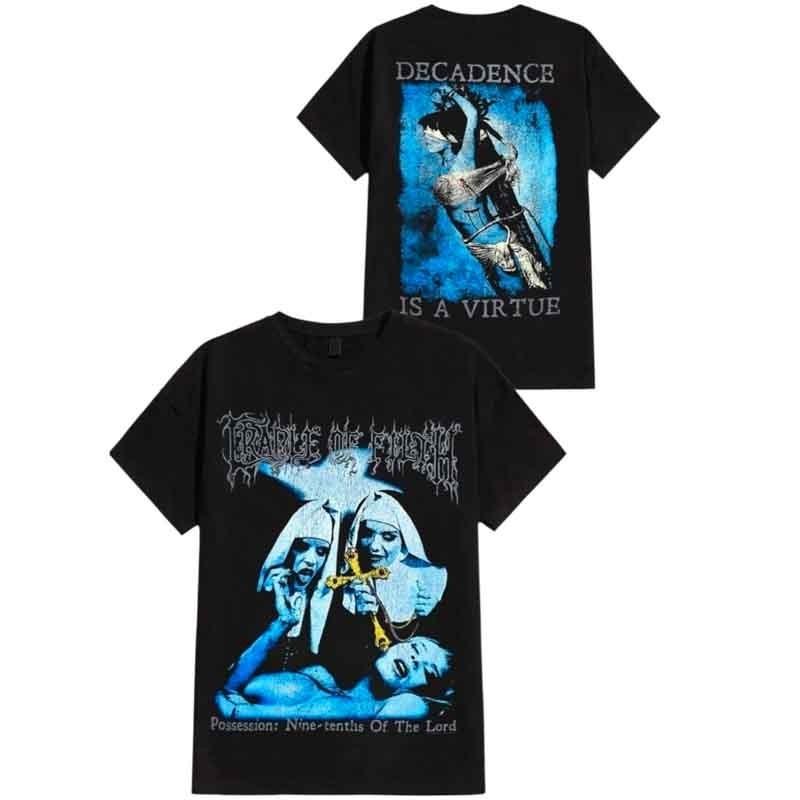 Оригинальная футболка Cradle of Filth Decadence is a Virtue Black Metal Band Gothic T-Shirt Унисекс