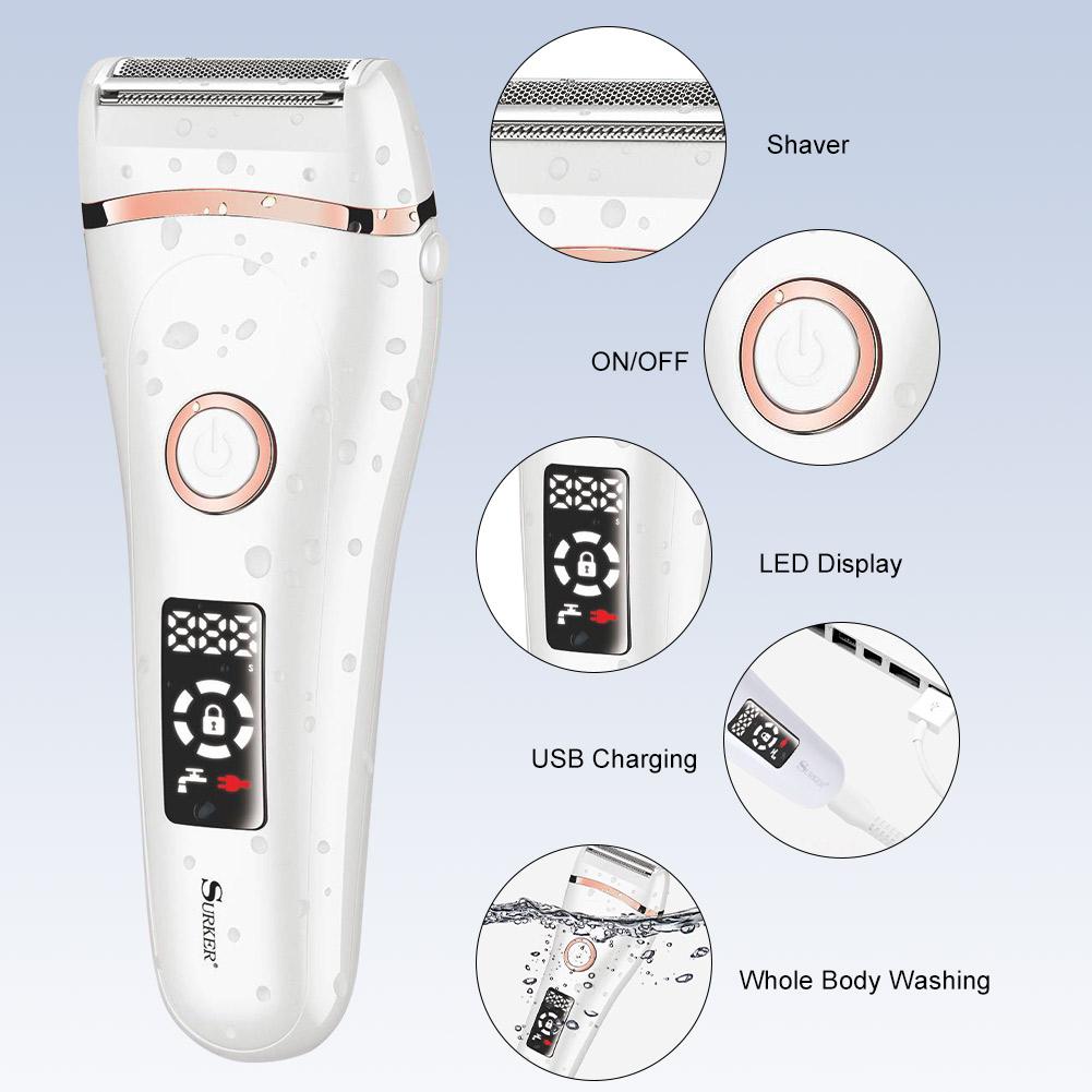 Электробритва для женщин для влажного и сухого бритья, беспроводная, безболезненная, AVE