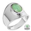 Серебряное кольцо 'Клеопатра' зеленый авантюрин серебро (родий) - 24 мм