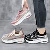 Breathable Mesh Women's Sneakers - Comfy Lace-Up Wedge Shoes with Thick Platform for Outdoor & Fitness, All-Season