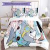 3pcs Jeff the Land Shark5 pattern bedding set duvet cover set includes duvet cover &pillowcases, perfect all season bedroom decoration & gift