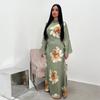 Платье-рубашка Loriyа European Pure Beauty с поясом, длиной до щиколотки, с принтом, серия 2025