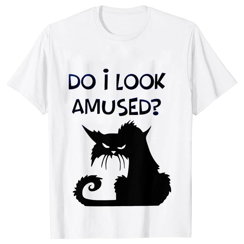 Футболка Black Cat I Was Told To Check My Cattitude для мужчин и женщин, топы, забавная футболка, футболки с коротким рукавом, летняя брендовая футболка