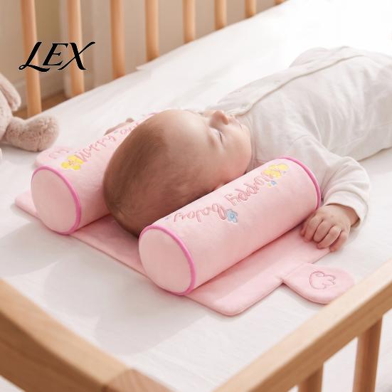 Infant Skull Development Baby Head Shaping Pillow, Breathable Anti-Flat Crib Pillow with Honeycomb Mesh Adjustable Air Rollers, Ergonomic Newborn