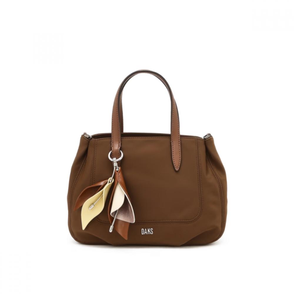 Daks Misty Flower Brown Flower Charm Nylon Tote Bag Dcba6f535w2