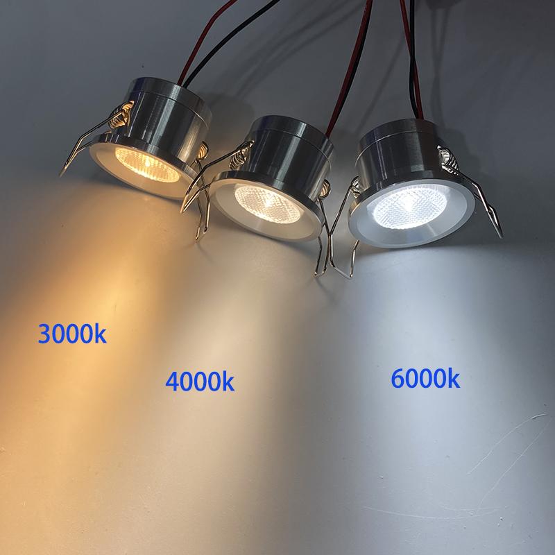 Mini Down light LED 12V 1W Embedded Small Spotlight iling Kitchen Bathroom Built-in Led Light Lamp Silver, White, Black Shell