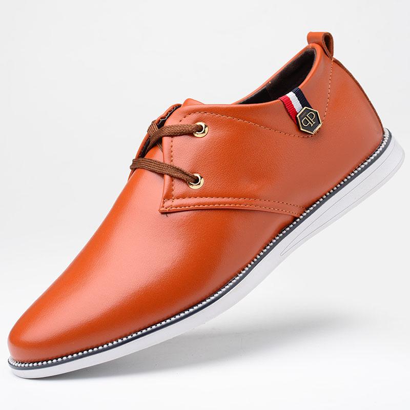 2021 new sports and leisure shoes men's breathable leather shoes beef tendon soft sole shoes men's