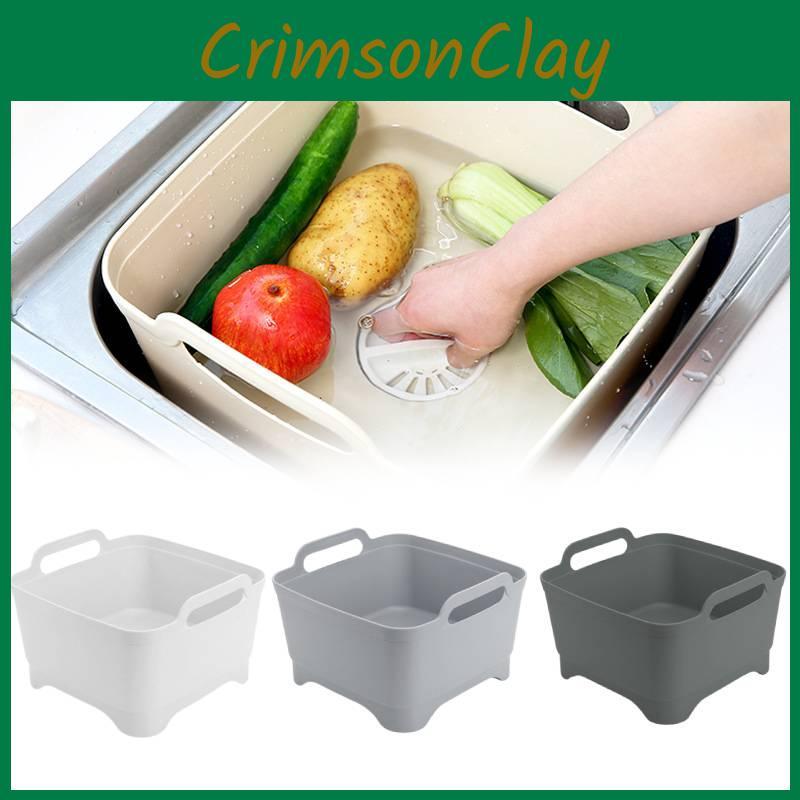 Стильная белая, серая, зеленая корзина-дуршлаг для фруктов и овощей, функциональная и прочная