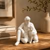 3D Printed Dog Figurine Cute Canine Statues Crafts Desktop Use Boy And Dog Statues  Home Decoration