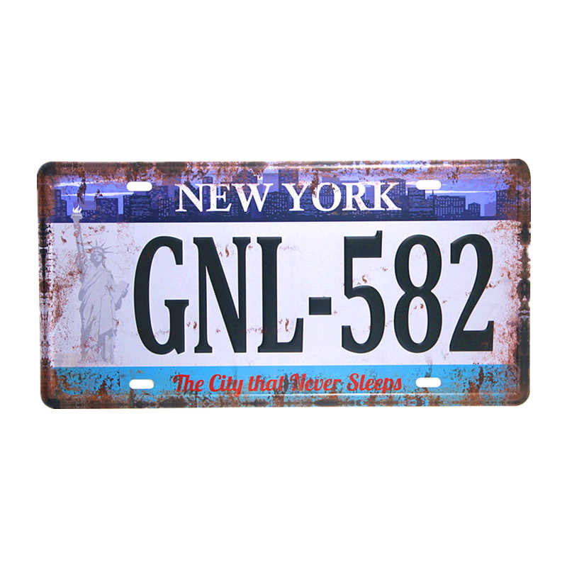 Car License Plate Shabby Chic Tin Sign Free Wifi Warnning Poster Beer Ads Plaques Restaurant Cafe Bar Pub Wall Stickers Decor