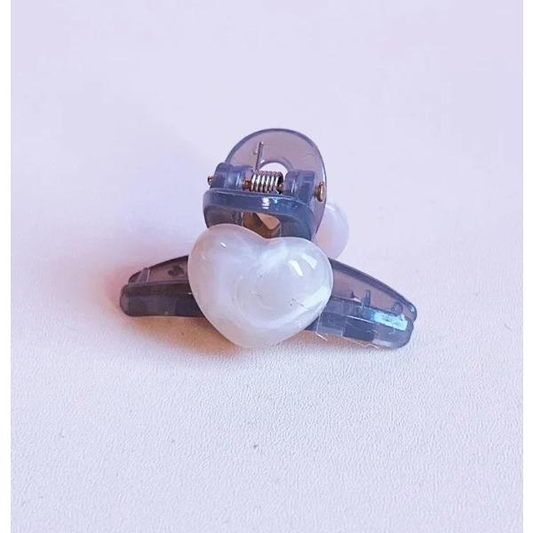 2Pcs Acrylic Pink Love Heart Small Hair Claw Women Girls Sweet Cute Hair Clips Lovely Kawaii Hairpin Hair Accessories