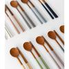 Nicot Wood 2-person Round Spoon Set, Ivory, Light Gray, 2 Types of Spoons + 2 Types of Chopsticks, 1 Set, Korean Popular Tableware
