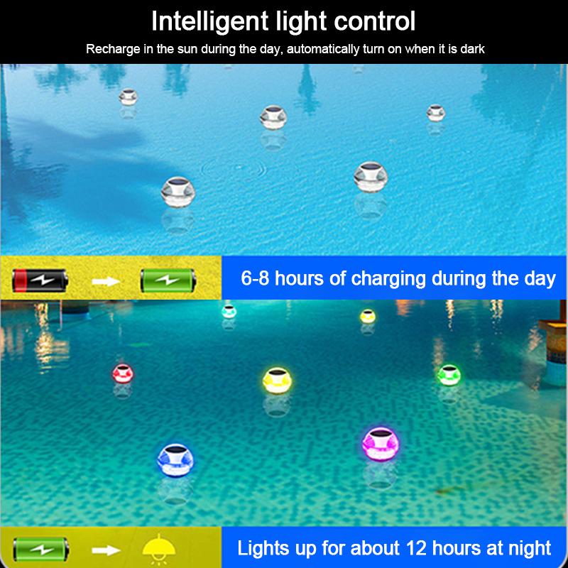 Светодиодные солнечные светильники для бассейна, водонепроницаемые, для сада, пруда, ландшафтного украшения, солнечные плавающие лампы, работающие от солнечного света, ночники