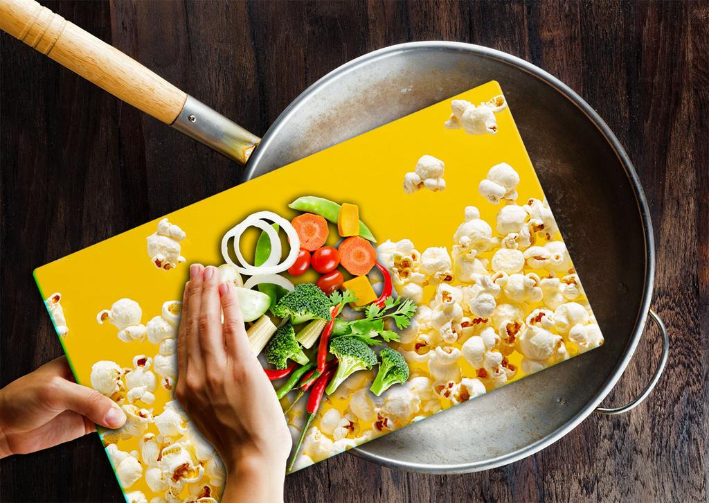 Szklana Płyta Deska Do Krojenia 52X30 Popcorn