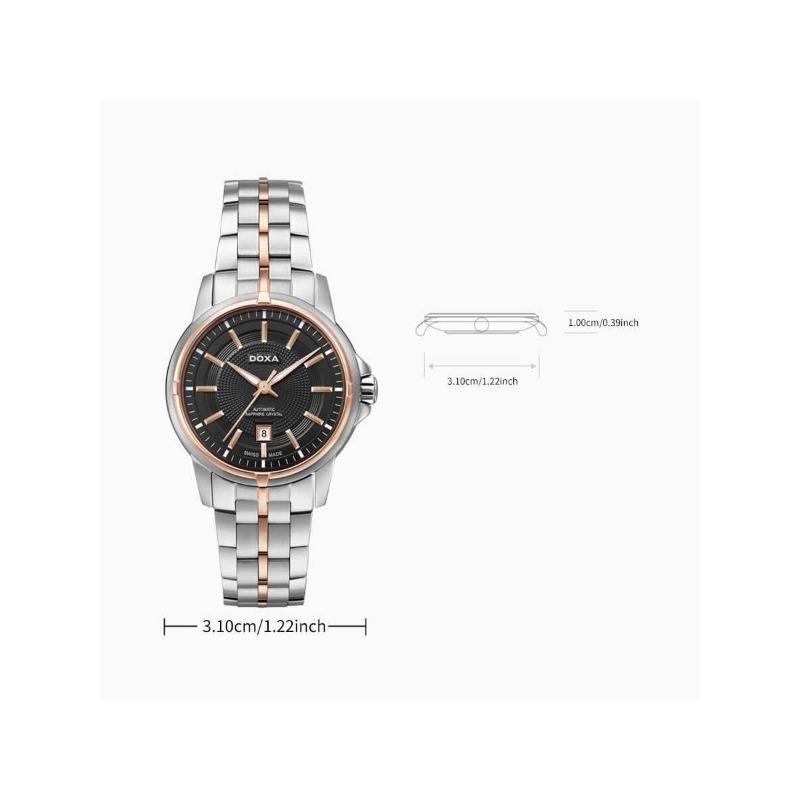 Мужские механические серебряные часы DOXA D153RBK