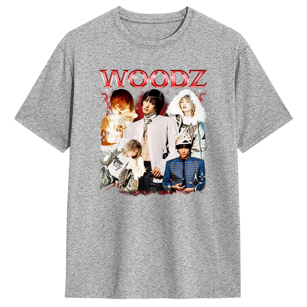 Мужские футболки WOODZ World Tour Модные хлопковые футболки с круглым вырезом и коротким рукавом Одежда больших размеров
