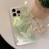Премиальный чехол в корейском стиле для iPhone 15 Pro Max 14 13 12 11 Xsmax XR — сине-зеленый блестящий чехол-бабочка для женщин и девочек, прочный взломостойкий чехол
