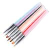 Brown Nail Crystal High-quality Nail Brush Set of 7 MBN023, Mixed Colors, 1 Set