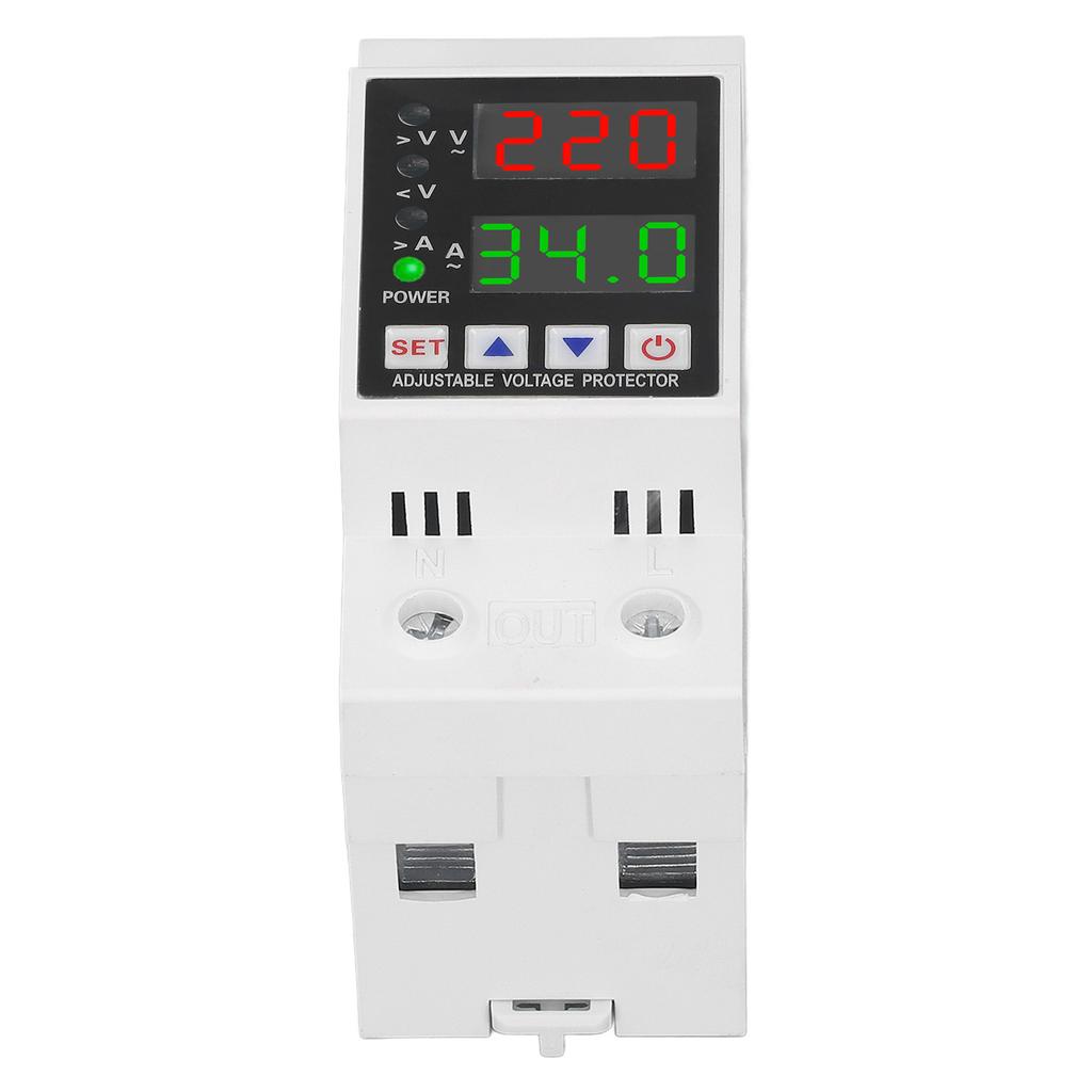 AC230V Защита от перенапряжения и пониженного напряжения Ограничение тока Задержка Автоматический сброс Переключатель Напряжение