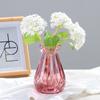 Gradient Glass Vase with Geometric Faceted Design Flower Vase for Wedding Centerpiece Arrangements Home Office Decor Floreros