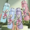 1PC Bow Tie Butterfly Insect Art 750ml Color Plastic Sports Water Bottle Leakproof Flip Straw Lid Suitable for Sports Office Home Use
