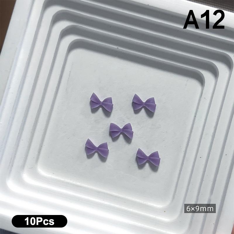 10Pcs Double Layer Bowknot Nail Charms 3D Sweet Ribbon Bows Nail Art Rhinestones Mini Resin Bow Tie Manicure Jewelry Diy Parts