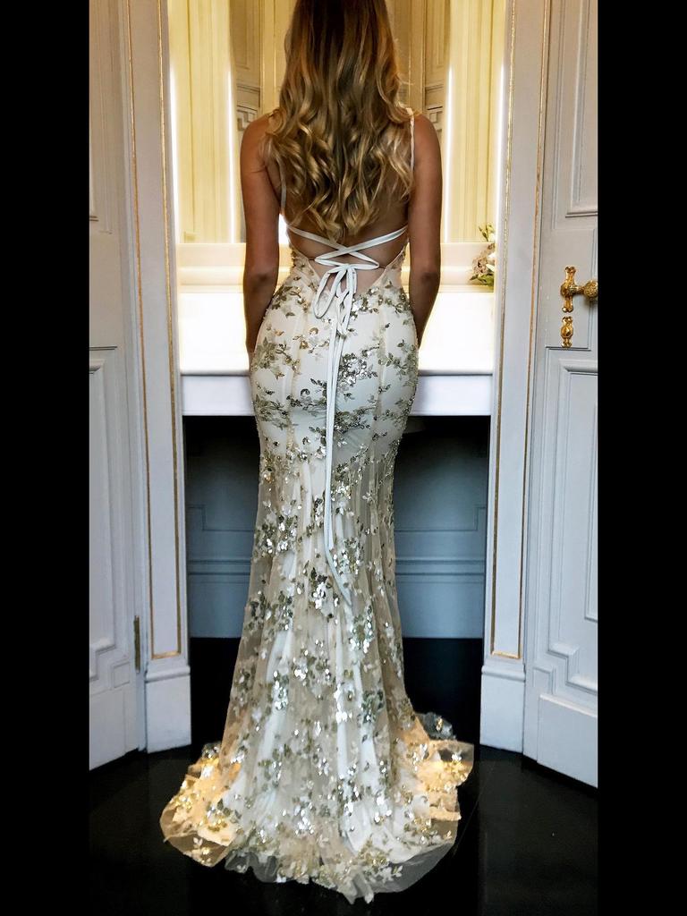 Женское платье с V-образным вырезом, открытой спиной, пайетками и шнуровкой, коллекция 2025 г.