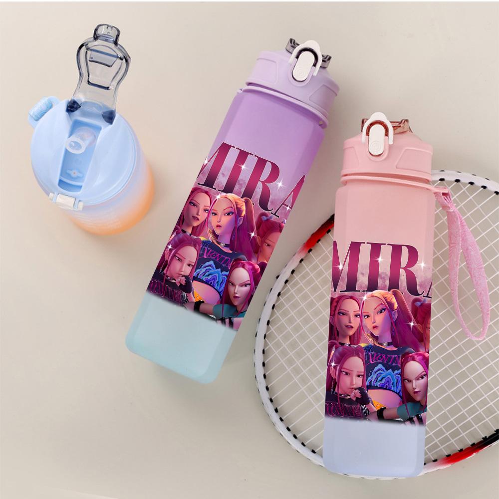 750Ml Water Bottle Demon Hunters Printed Large Capacity Drinking Cup Portable Outdoor Sports Water Cup Children Kid Gift